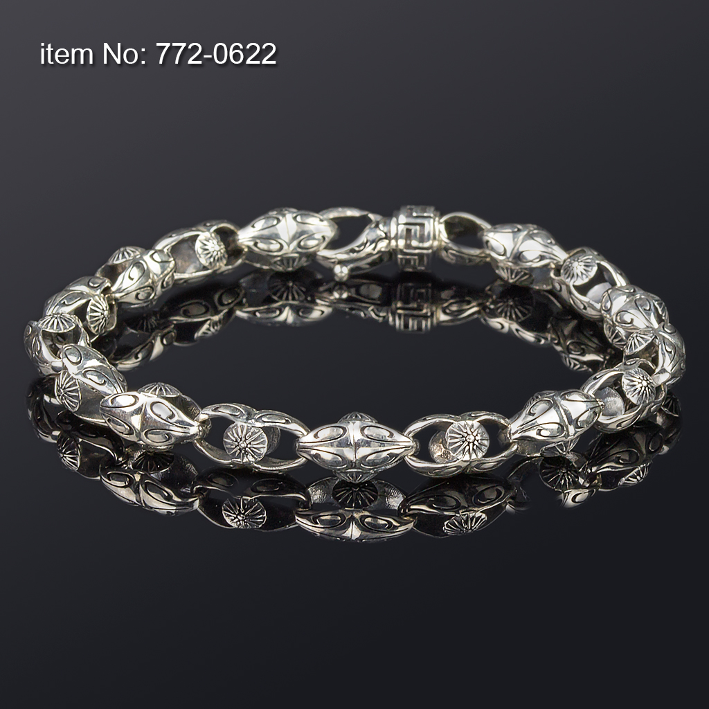 Sterling silver bracelet link